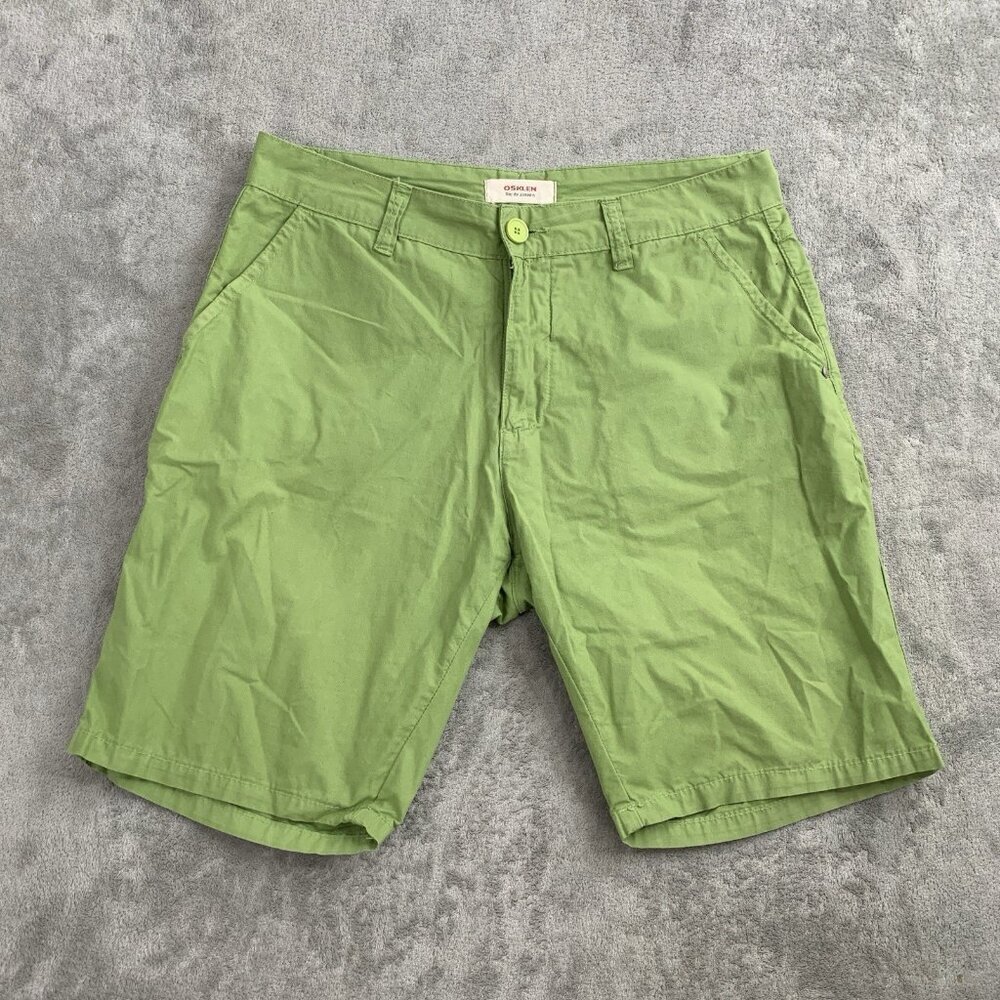 Osklen Rio De Janeiro Shorts Men 32 Green Casual Flat Front Cotton Preppy *FLAW